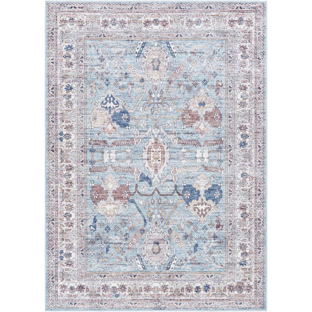 Machine Woven GOR-2302 Denim, Cream Rugs #color_denim, cream