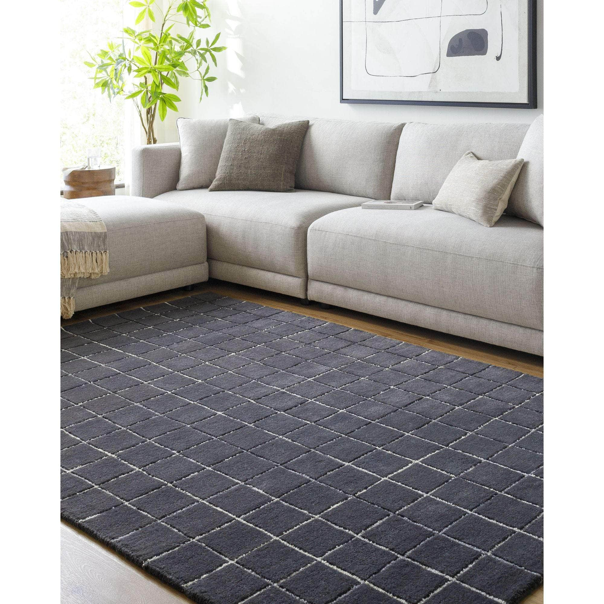 Handmade BKO-2345 Jet Black Rugs #color_jet black