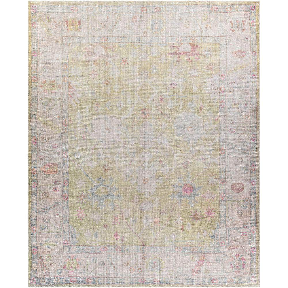 Machine Woven KMR-2305 Grass Green, Light Pink Rugs #color_grass green, light pink