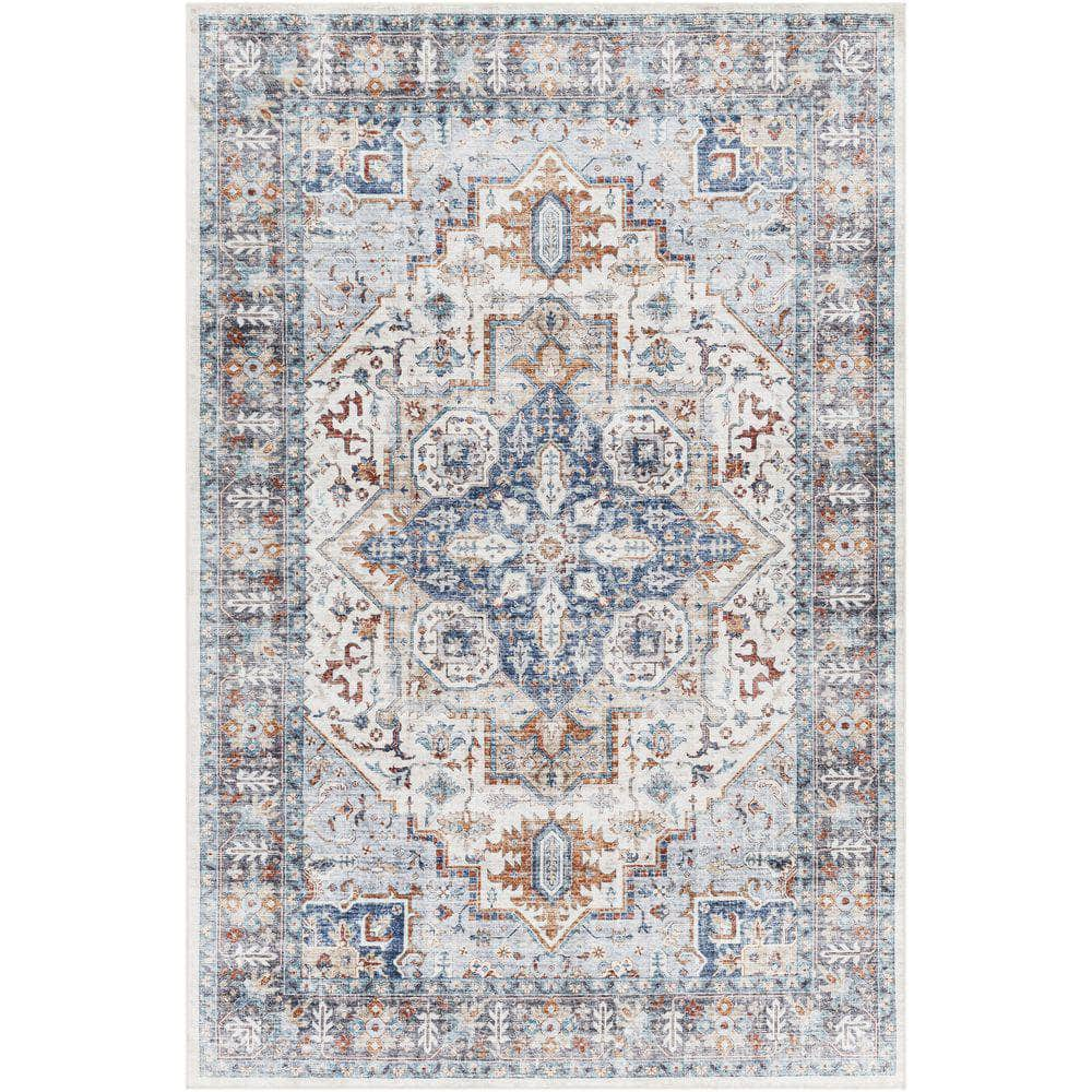 Machine Woven LVB-2305 Ice Blue, White Rugs #color_ice blue, white