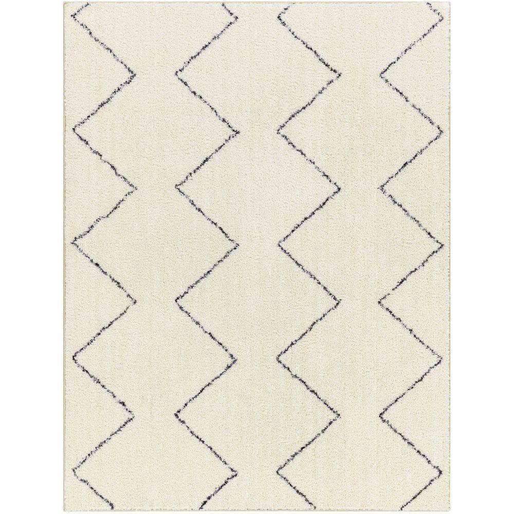 Machine Woven LKK-2307 Ivory, Black Rugs #color_ivory, black