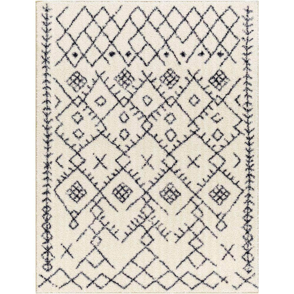 Machine Woven LKK-2308 Ivory, Black Rugs #color_ivory, black