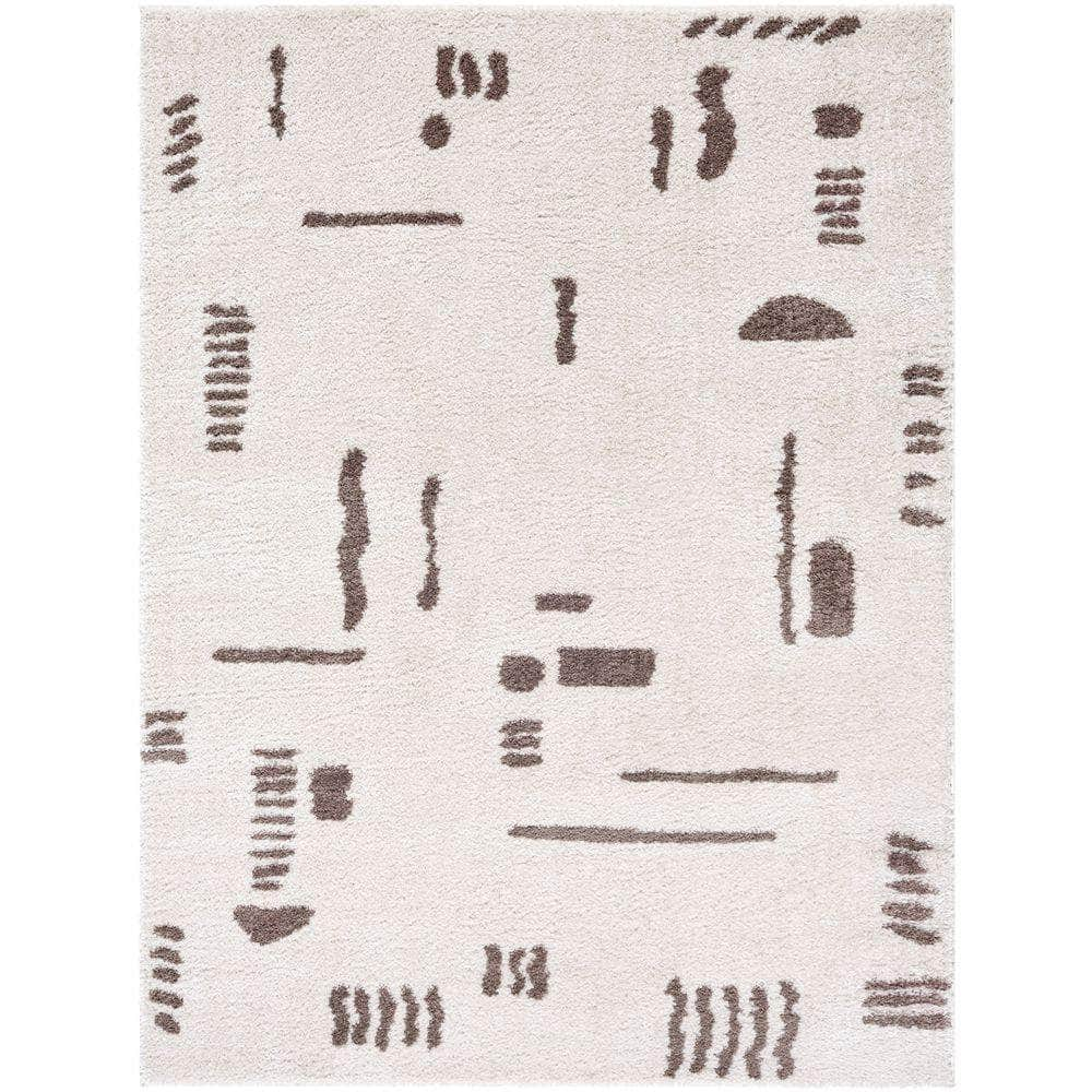 Machine Woven FSG-2300 Light Beige, Dark Brown Rugs #color_light beige, dark brown