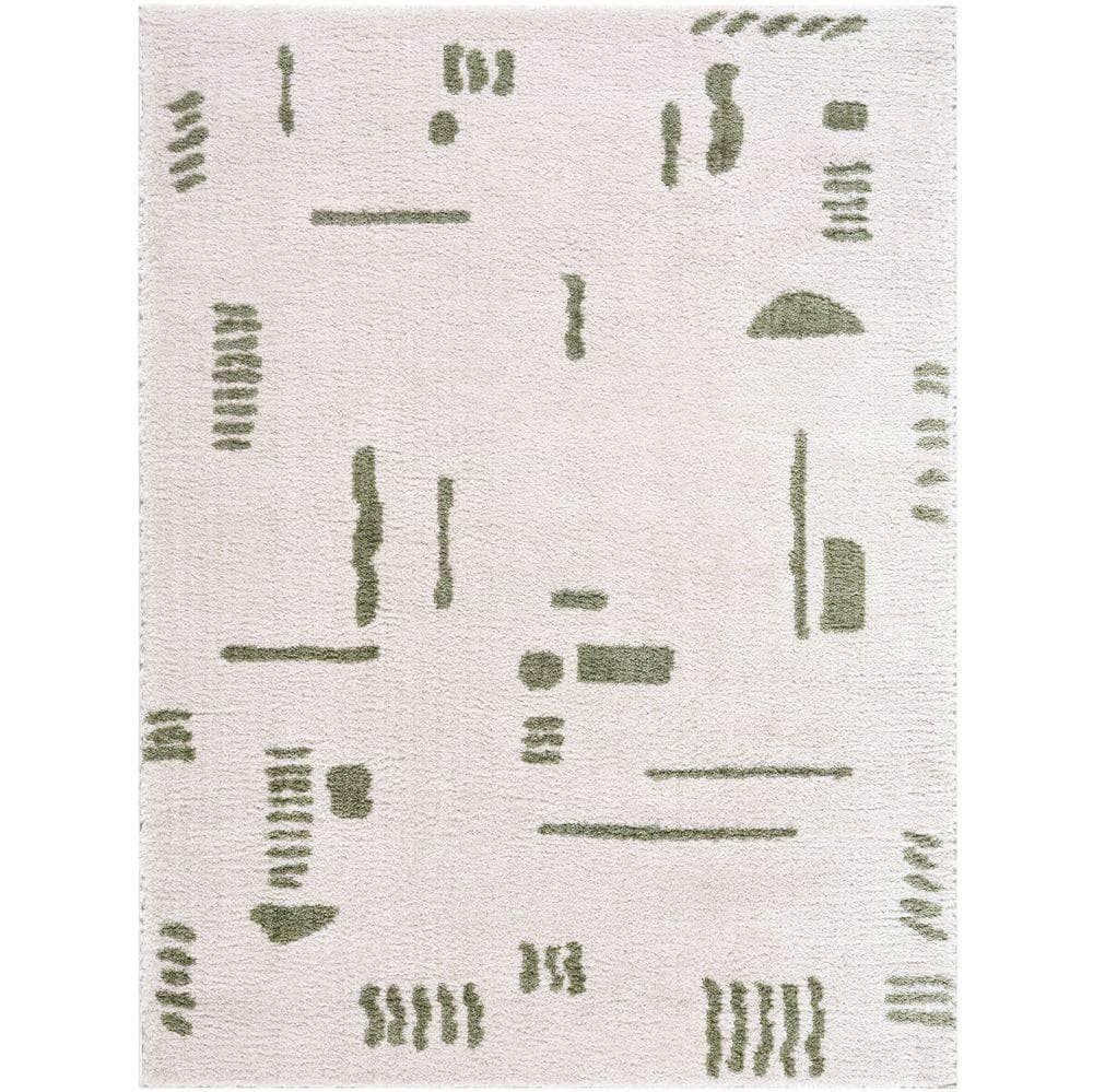 Machine Woven FSG-2302 Light Beige, Grass Green Rugs #color_light beige, grass green