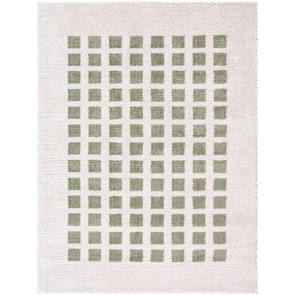 Machine Woven FSG-2320 Light Beige, Grass Green Rugs #color_light beige, grass green