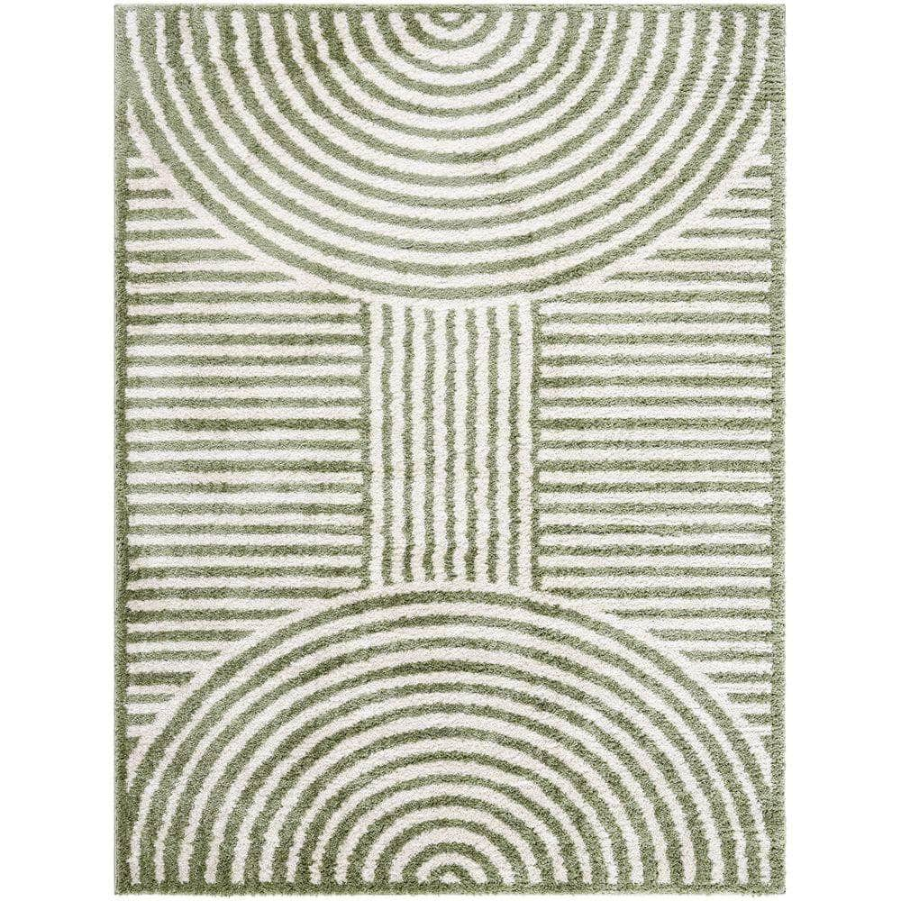 Machine Woven FSG-2333 Light Beige, Grass Green Rugs #color_light beige, grass green