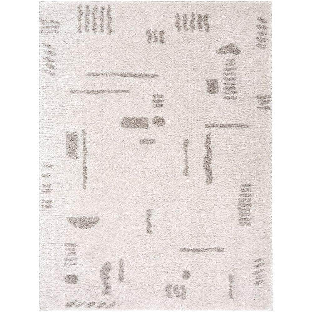 Machine Woven FSG-2304 Light Beige, Medium Gray Rugs #color_light beige, medium gray