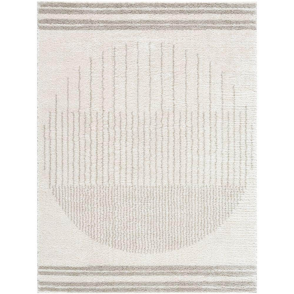 Machine Woven FSG-2309 Light Beige, Medium Gray Rugs #color_light beige, medium gray