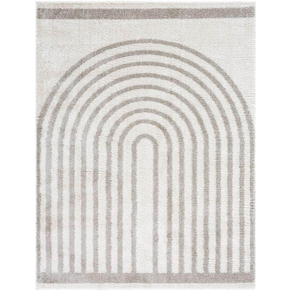 Machine Woven FSG-2313 Light Beige, Medium Gray Rugs #color_light beige, medium gray