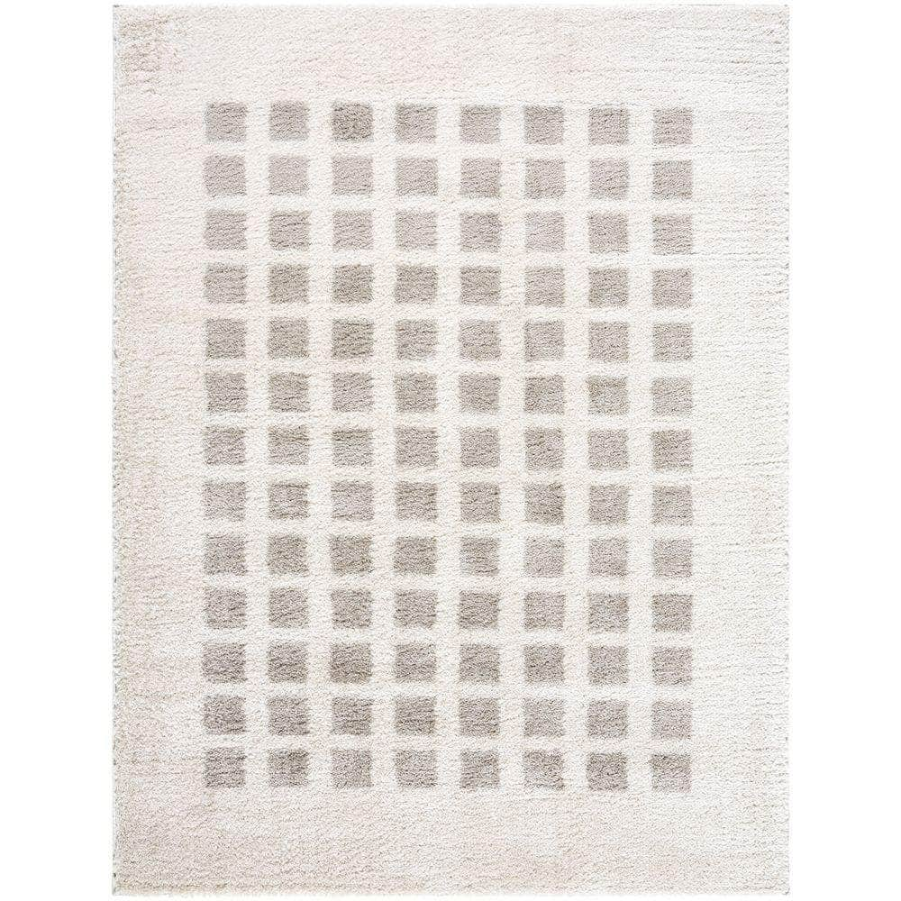 Machine Woven FSG-2322 Light Beige, Medium Gray Rugs #color_light beige, medium gray