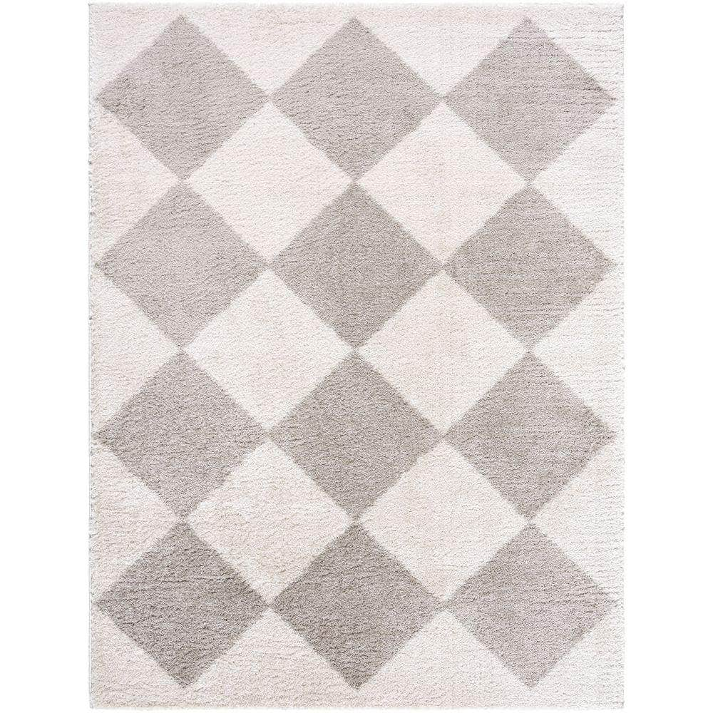 Machine Woven FSG-2327 Light Beige, Medium Gray Rugs #color_light beige, medium gray