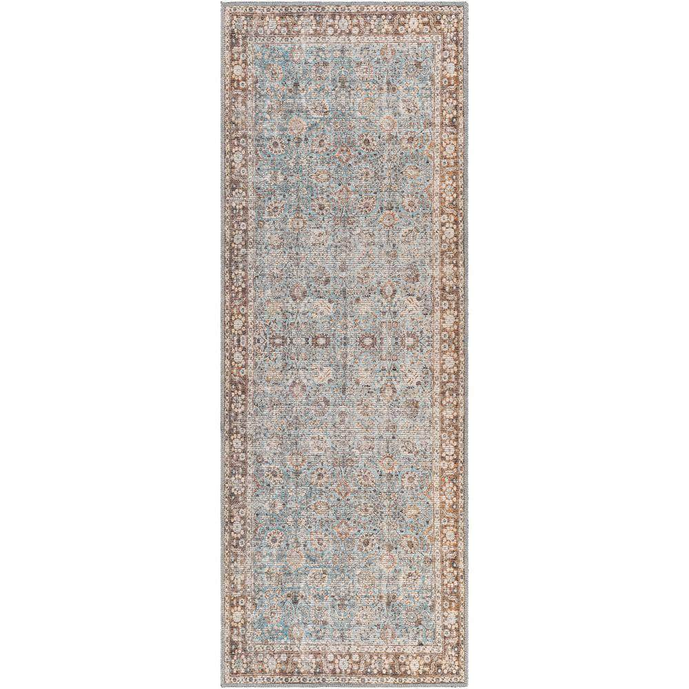 Machine Woven CLN-2310 Light Blue, Tan Rugs #color_light blue, tan