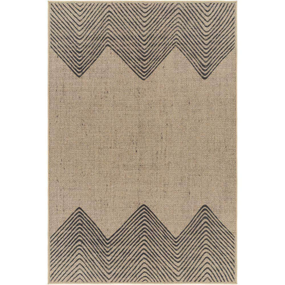 Machine Woven EZT-2314 Light Brown, Black Rugs #color_light brown, black