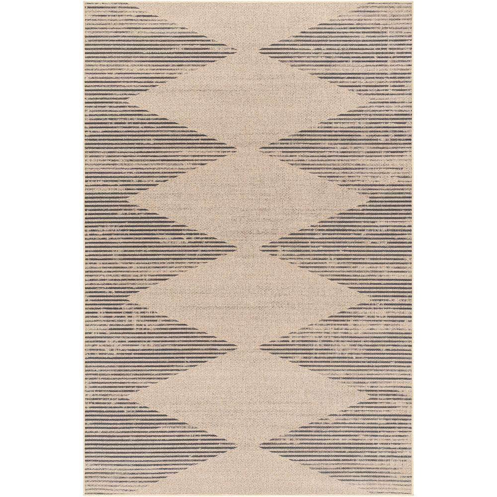 Machine Woven EZT-2310 Light Brown, Black Rugs #color_light brown, black