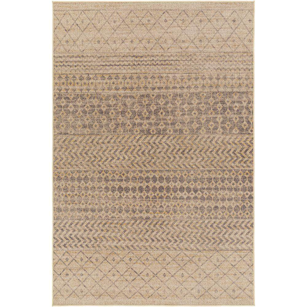 Machine Woven EZT-2300 Light Brown, Black Rugs #color_light brown, black