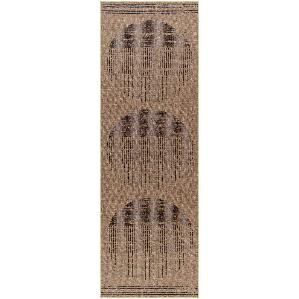 Machine Woven EZT-2301 Light Brown, Black Rugs #color_light brown, black