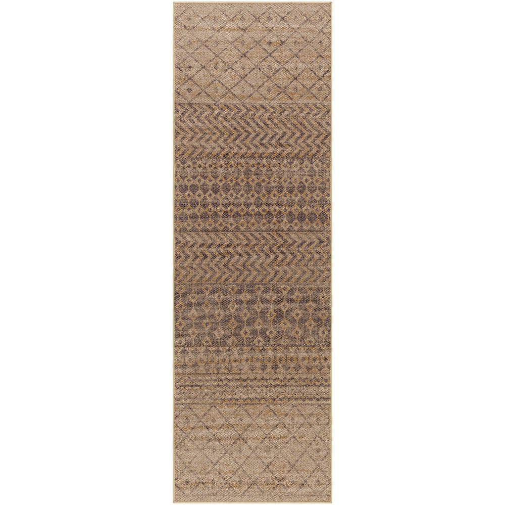 Machine Woven EZT-2300 Light Brown, Black Rugs #color_light brown, black