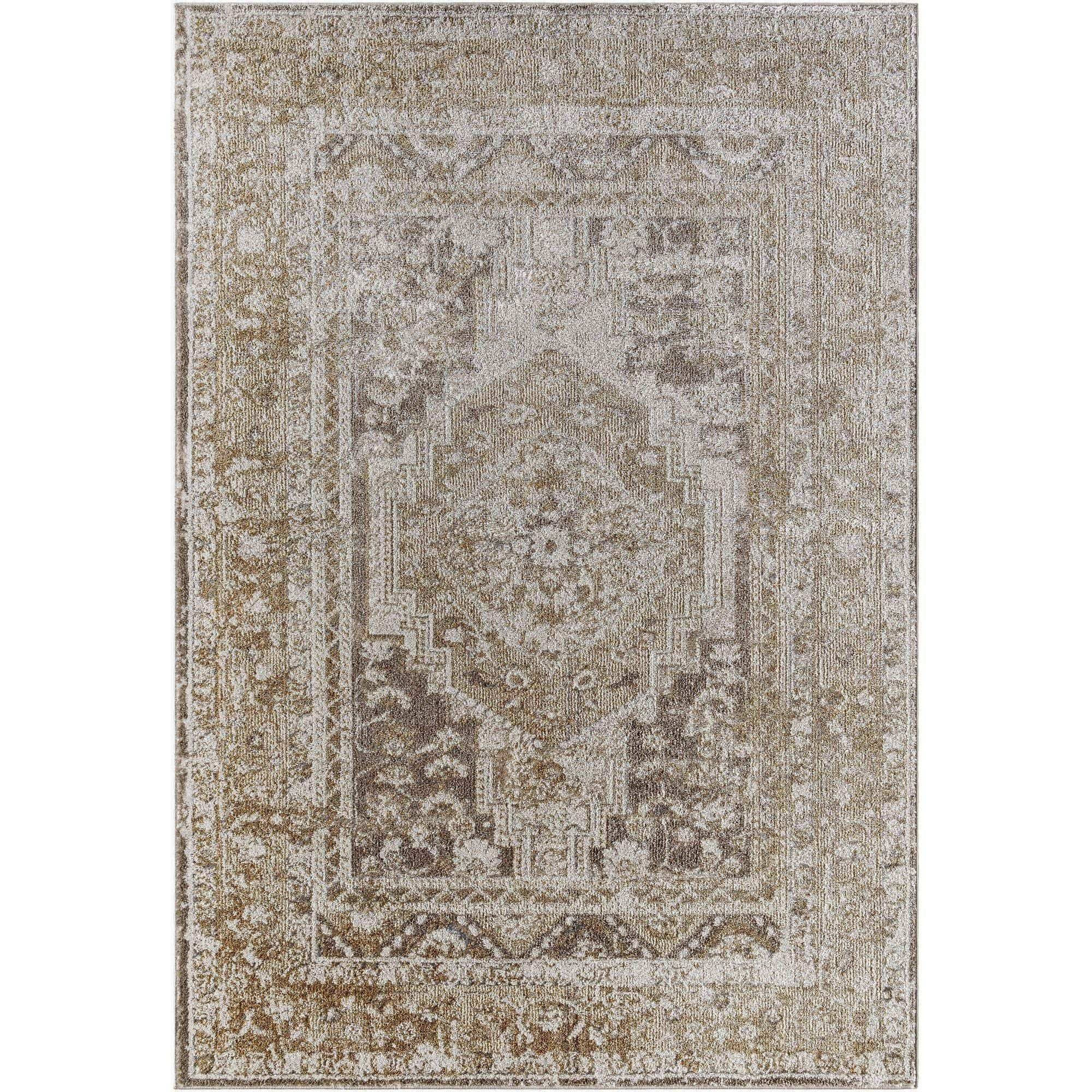 Machine Woven MRG-2306 Light Brown, Mustard, Off-White, Charcoal Rugs #color_light brown, mustard, off-white, charcoal