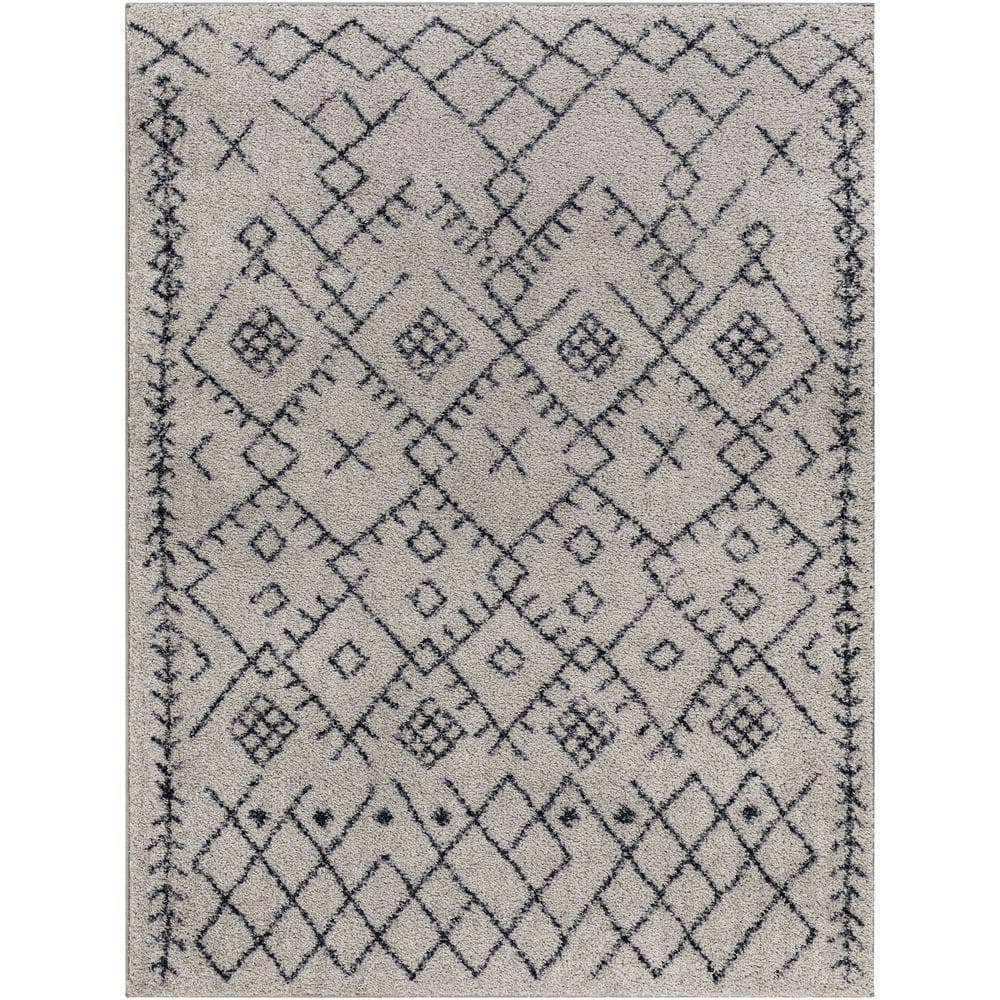 Machine Woven LKK-2305 Light Gray, Black Rugs #color_light gray, black