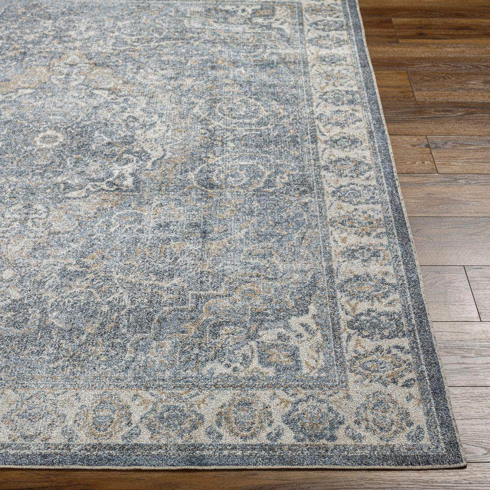 Machine Woven LLL-2320 Oatmeal, Dark Blue Rugs #color_oatmeal, dark blue