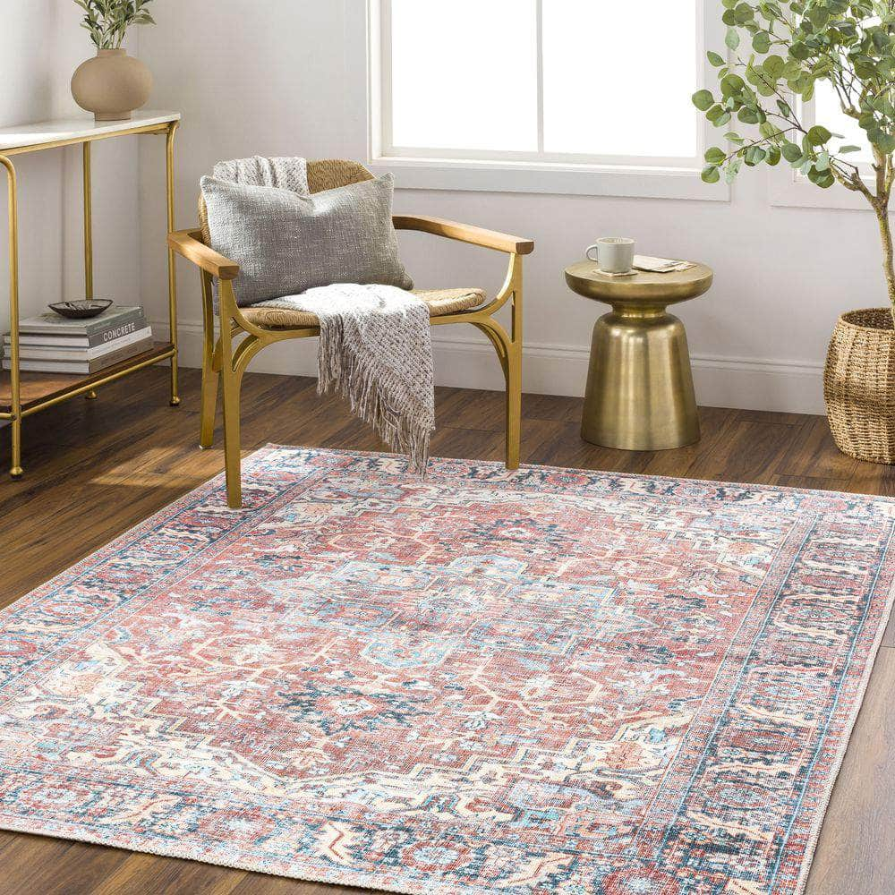 Machine Woven ALY-2307 Rose, Dusty Coral Rugs #color_rose, dusty coral