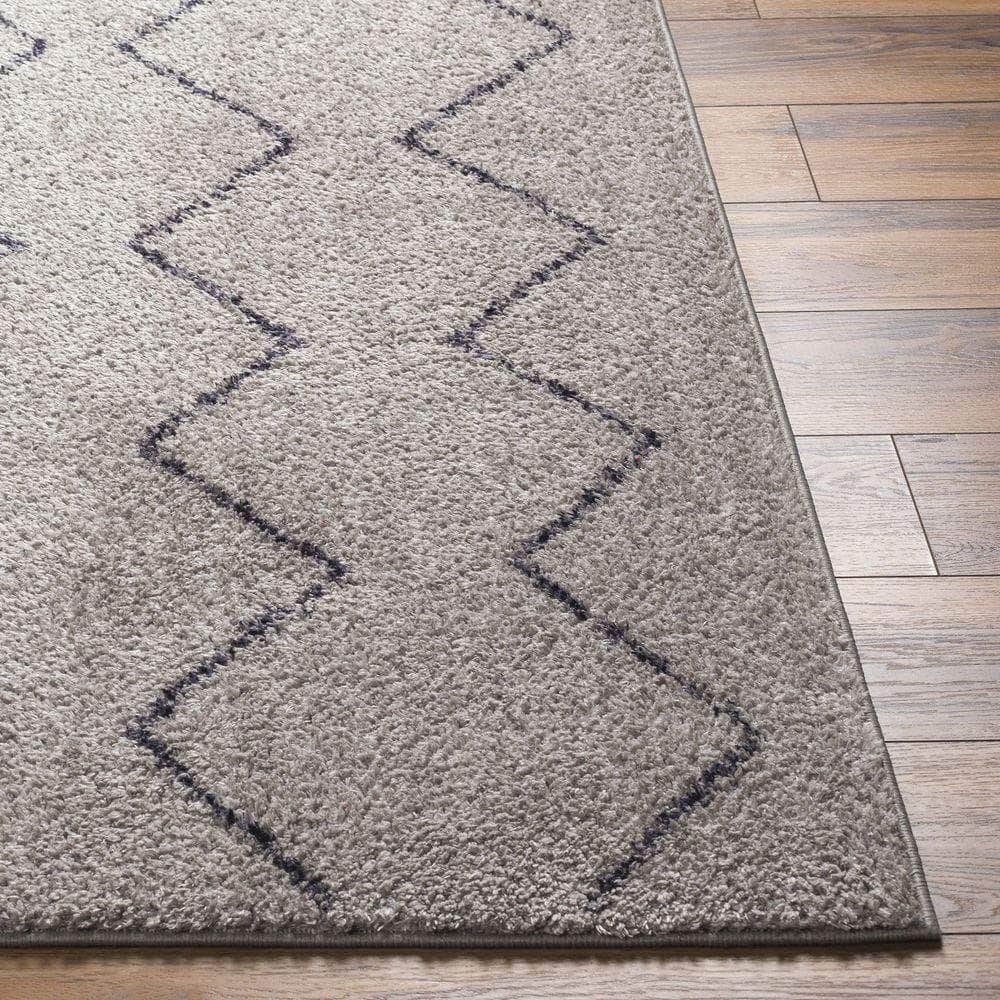 Machine Woven LKK-2304 Light Gray, Black Rugs #color_light gray, black