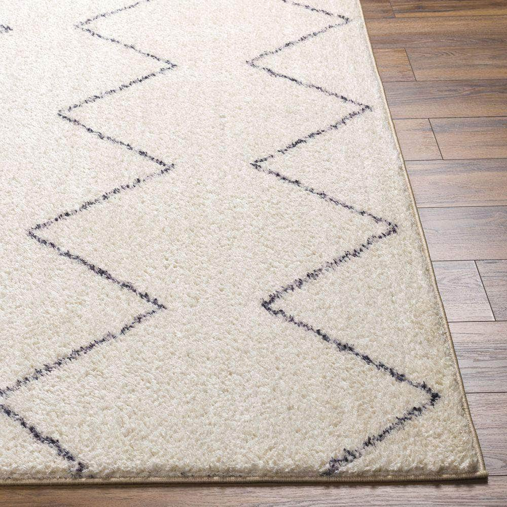 Machine Woven LKK-2307 Ivory, Black Rugs #color_ivory, black