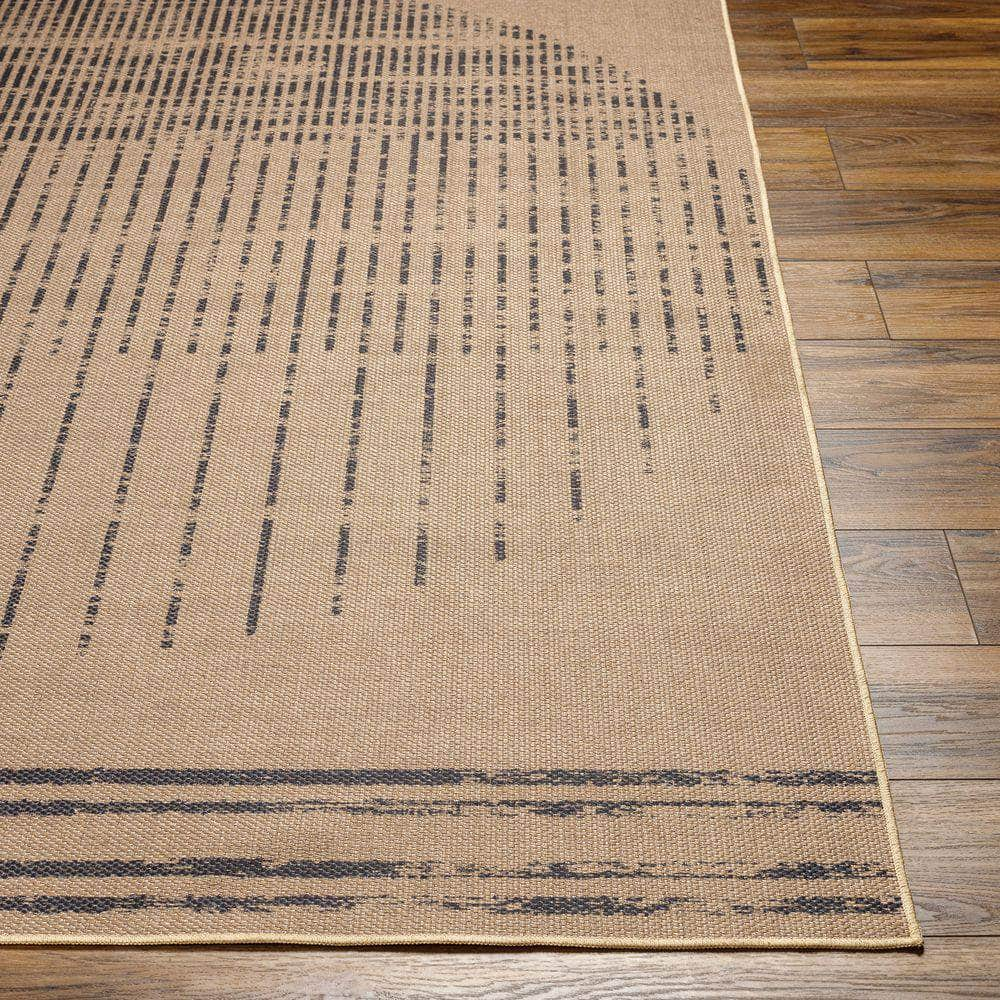 Machine Woven EZT-2301 Light Brown, Black Rugs #color_light brown, black