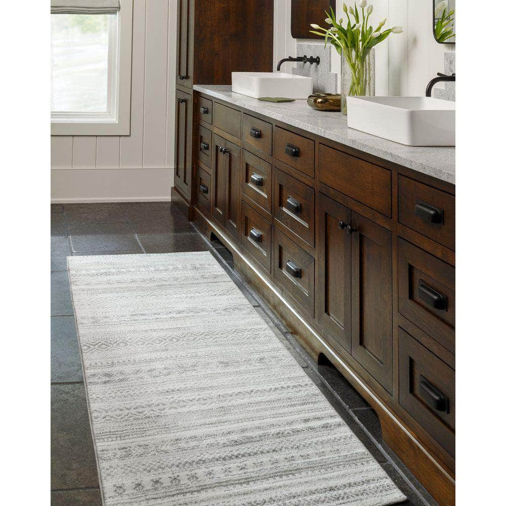 Machine Woven HRH-2303 Medium Gray, Gray Rugs #color_medium gray, gray