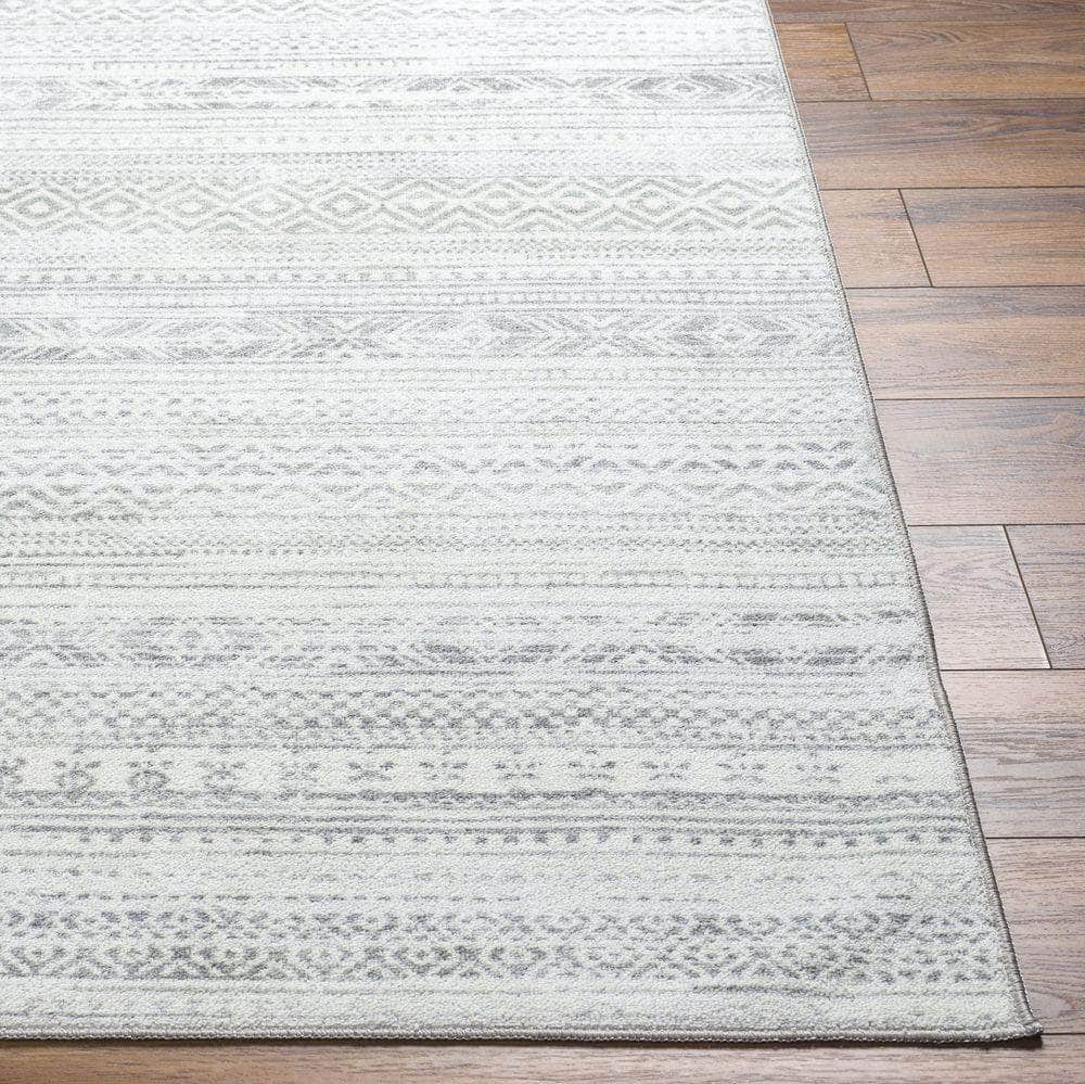 Machine Woven HRH-2303 Medium Gray, Gray Rugs #color_medium gray, gray