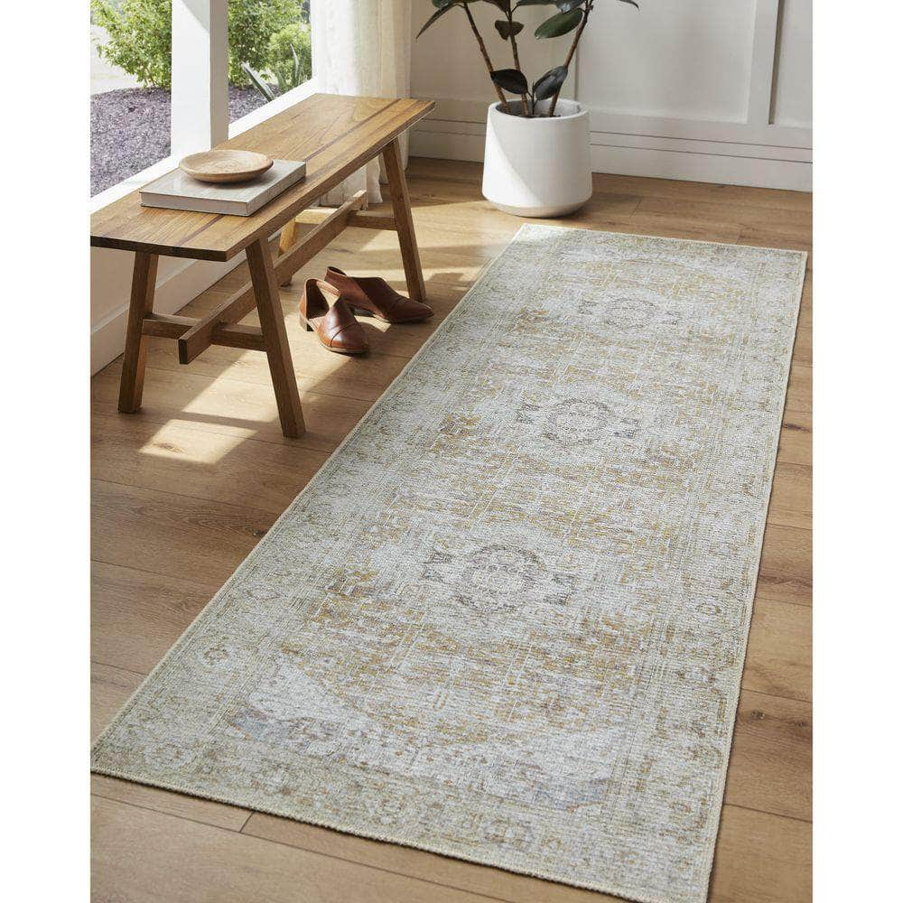 Machine Woven AML-2367 Mustard, Light Gray Rugs #color_mustard, light gray