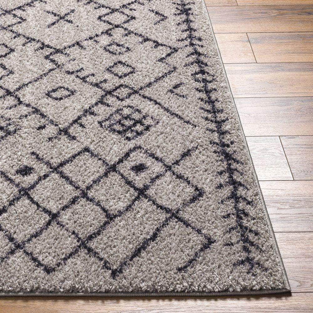 Machine Woven LKK-2305 Light Gray, Black Rugs #color_light gray, black