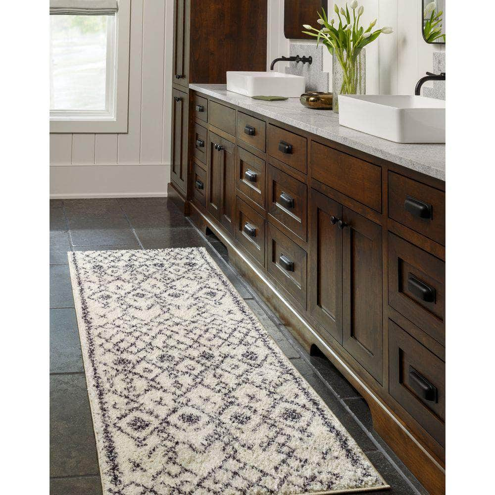 Machine Woven LKK-2308 Ivory, Black Rugs #color_ivory, black