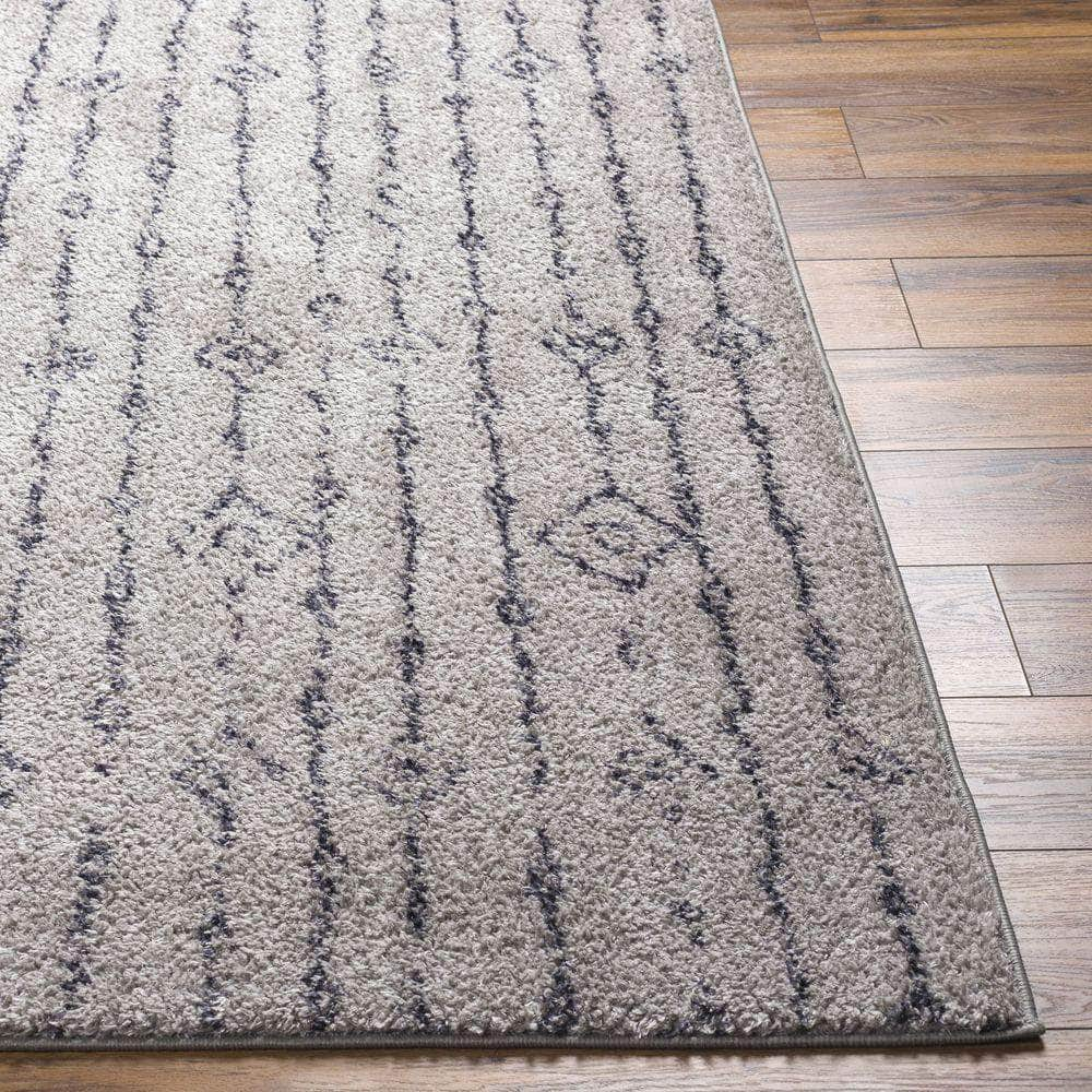 Machine Woven LKK-2300 Light Gray, Black Rugs #color_light gray, black