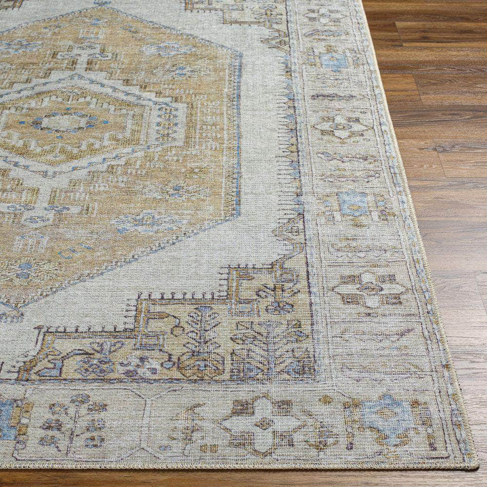 Machine Woven AML-2369 Mustard, Light Sage Rugs #color_mustard, light sage