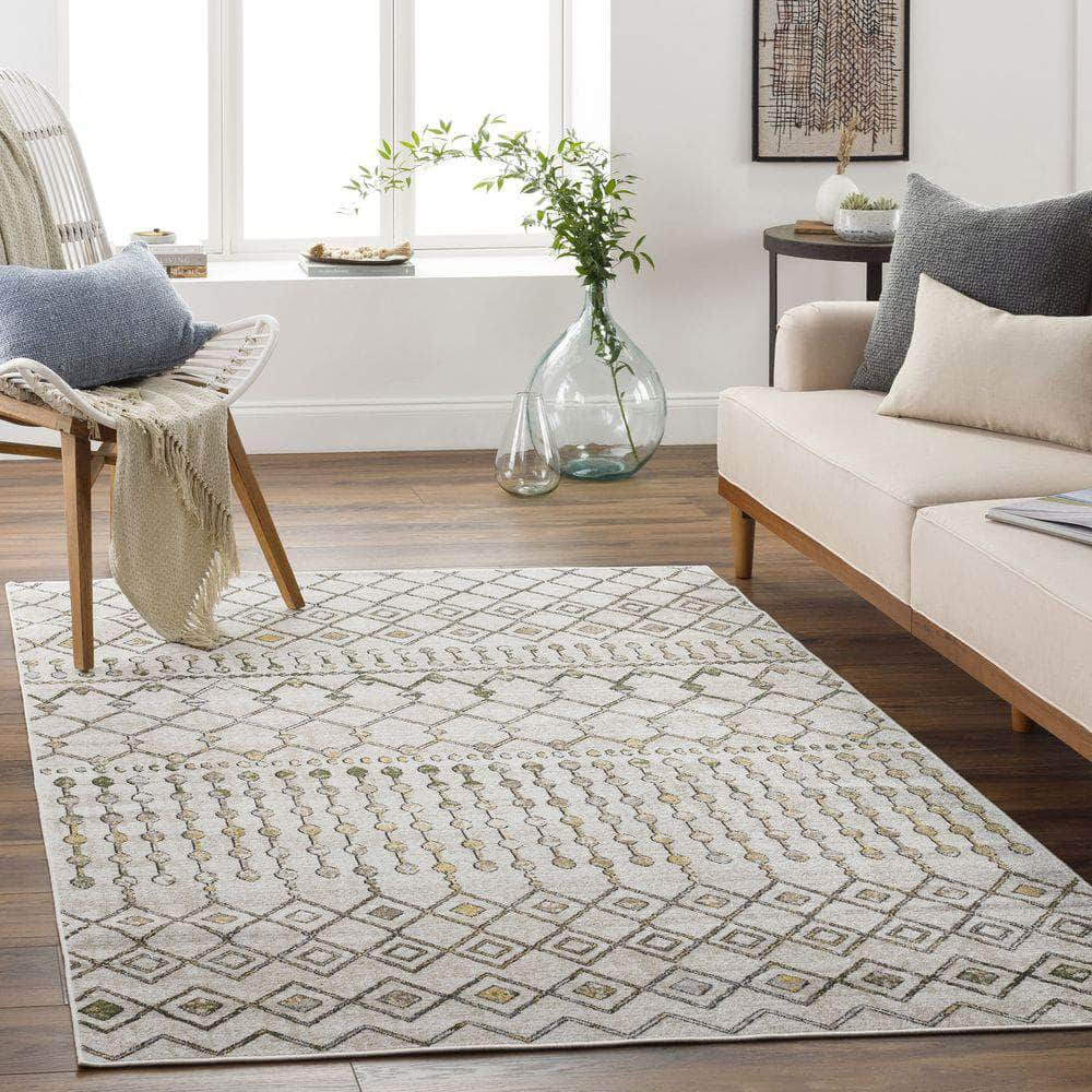 Machine Woven LVR-2337 Sage, Mustard Rugs #color_sage, mustard