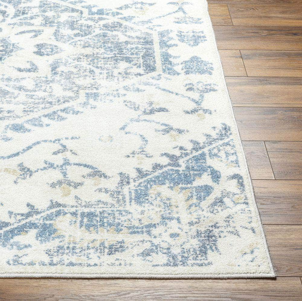 Machine Woven HRH-2304 Beige, Dark Blue Rugs #color_beige, dark blue