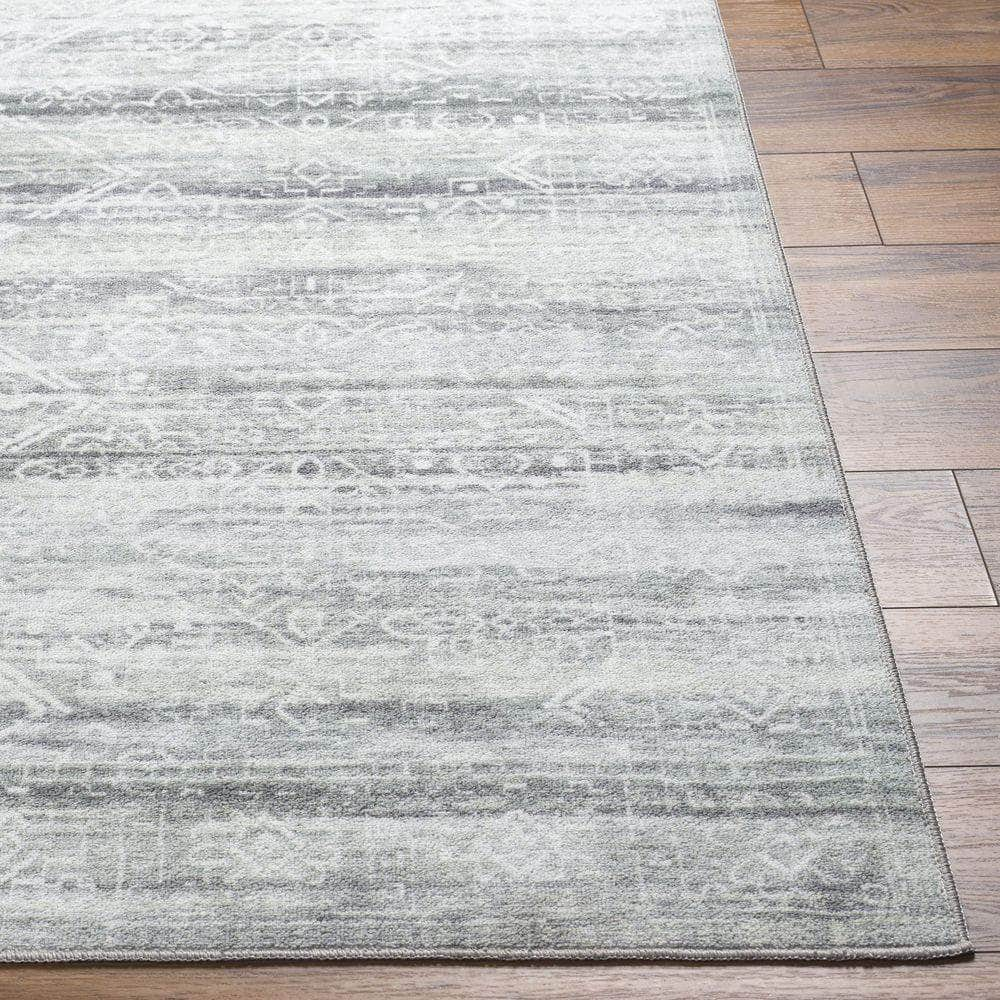 Machine Woven HRH-2302 Medium Gray, Gray Rugs #color_medium gray, gray