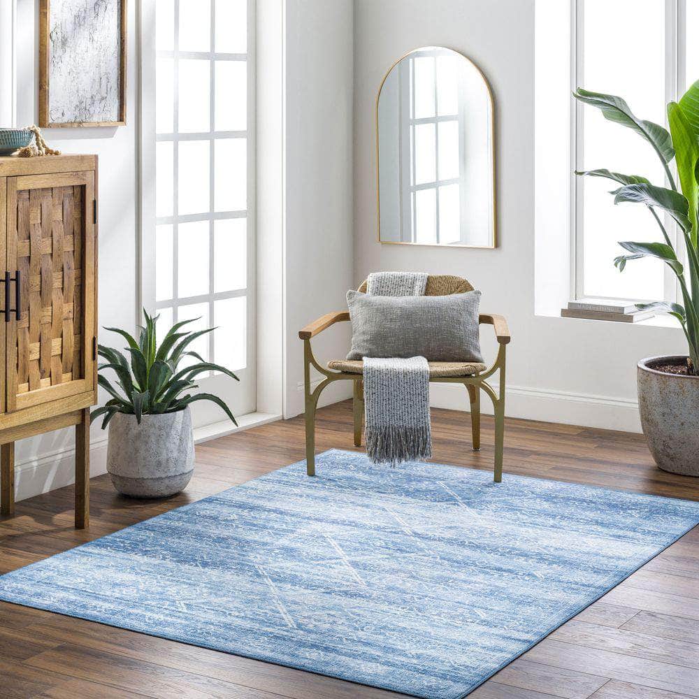 Machine Woven HRH-2307 Dark Blue, Denim Rugs #color_dark blue, denim