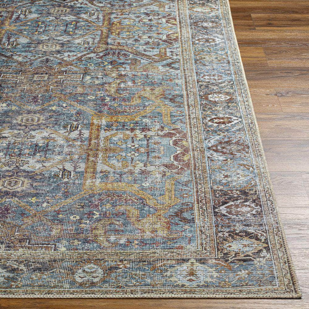 Machine Woven AML-2370 Deep Teal, Mustard Rugs #color_deep teal, mustard