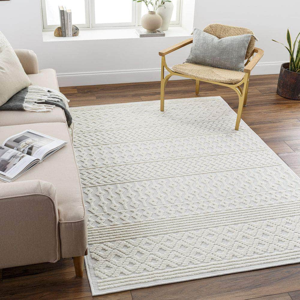 Machine Woven LYA-2309 White, Off-White Rugs #color_white, off-white