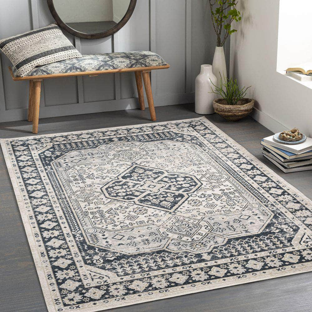 Machine Woven LVR-2324 Black, Ink Blue Rugs #color_black, ink blue