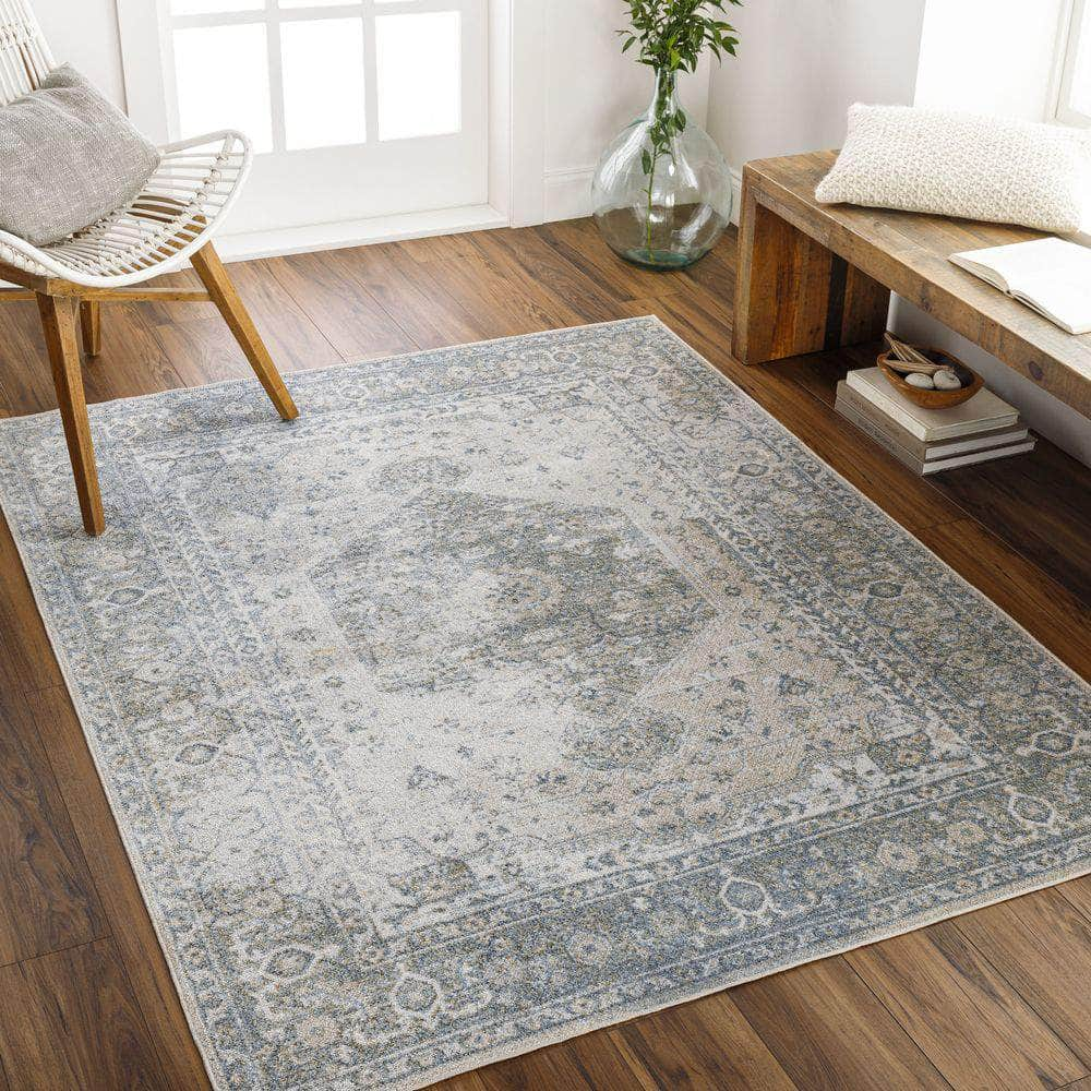 Machine Woven LLL-2307 Gray, Dark Blue Rugs #color_gray, dark blue