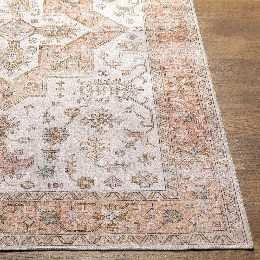 Machine Woven RGE-2306 Beige, Dusty Pink Rugs #color_beige, dusty pink