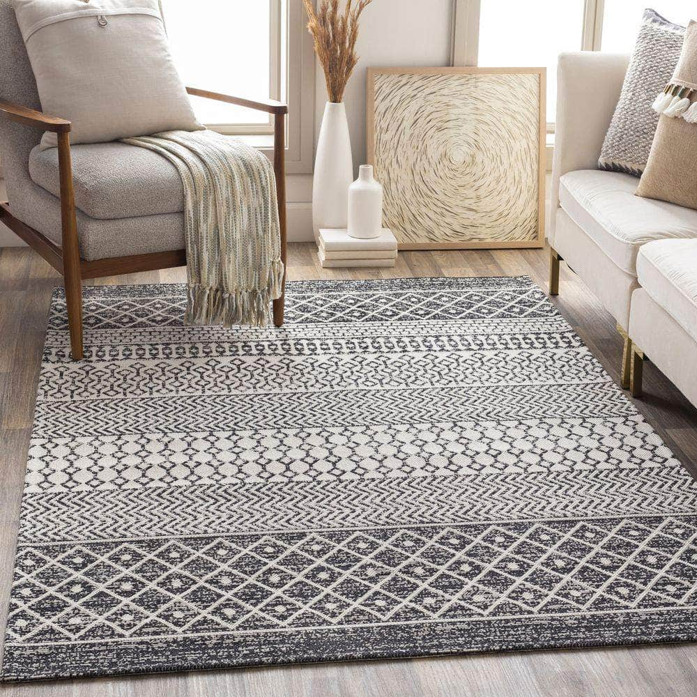 Machine Woven LCS-2306 Black, Cream Rugs #color_black, cream