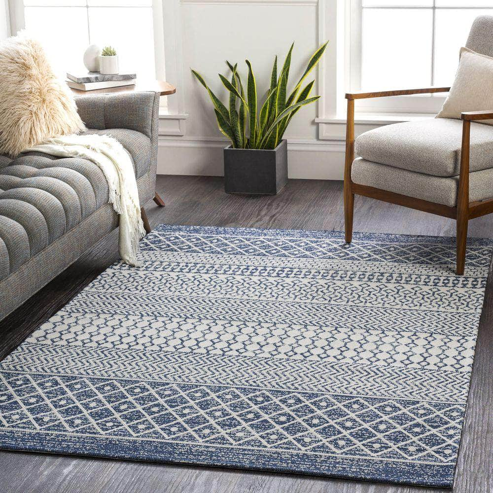 Machine Woven LCS-2307 Navy, White Rugs #color_navy, white