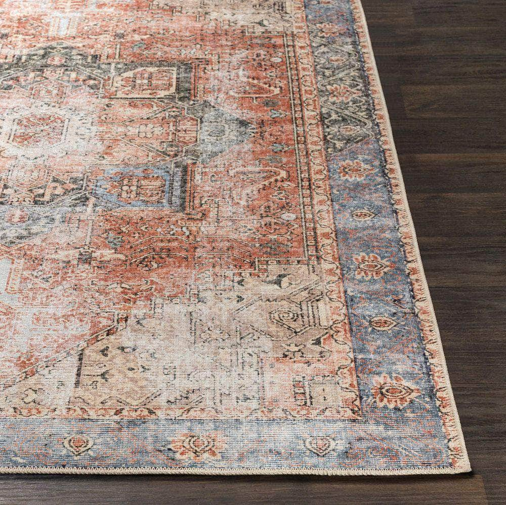 Machine Woven AML-2309 Rust, Light Gray Rugs #color_rust, light gray