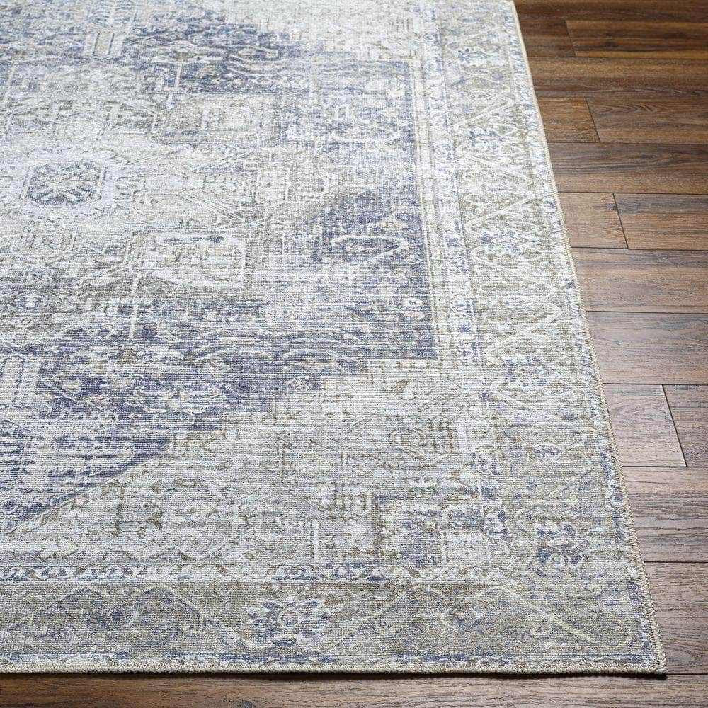 Machine Woven AML-2363 White, Medium Gray Rugs #color_white, medium gray