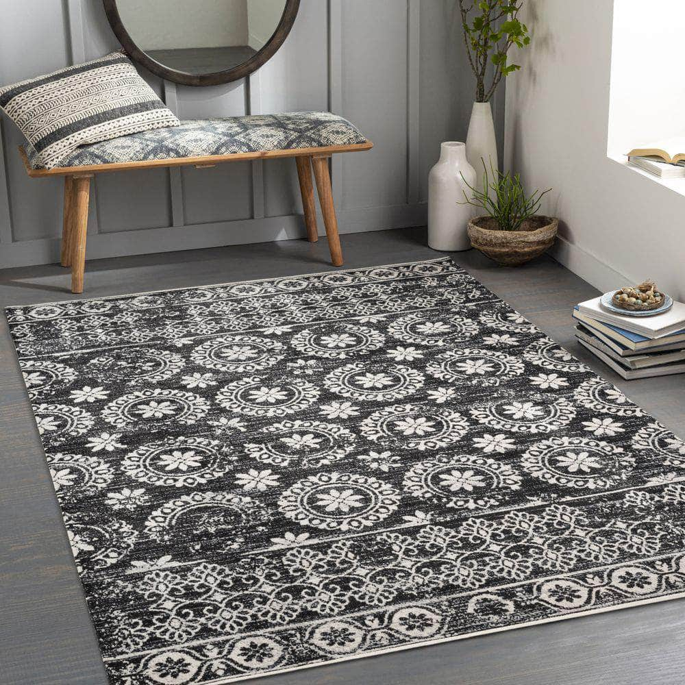 Machine Woven LVR-2325 Black, Gray Rugs #color_black, gray