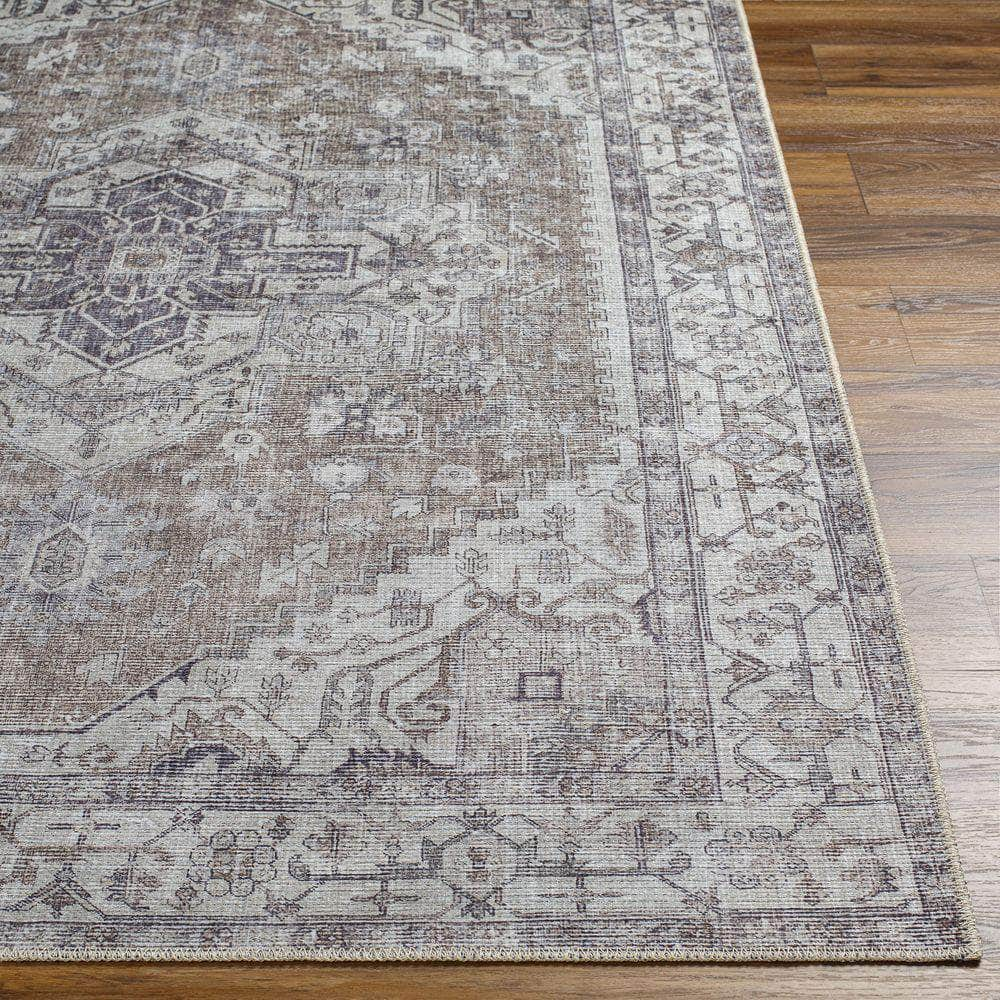 Machine Woven AML-2371 Medium Brown, Light Sage Rugs #color_medium brown, light sage